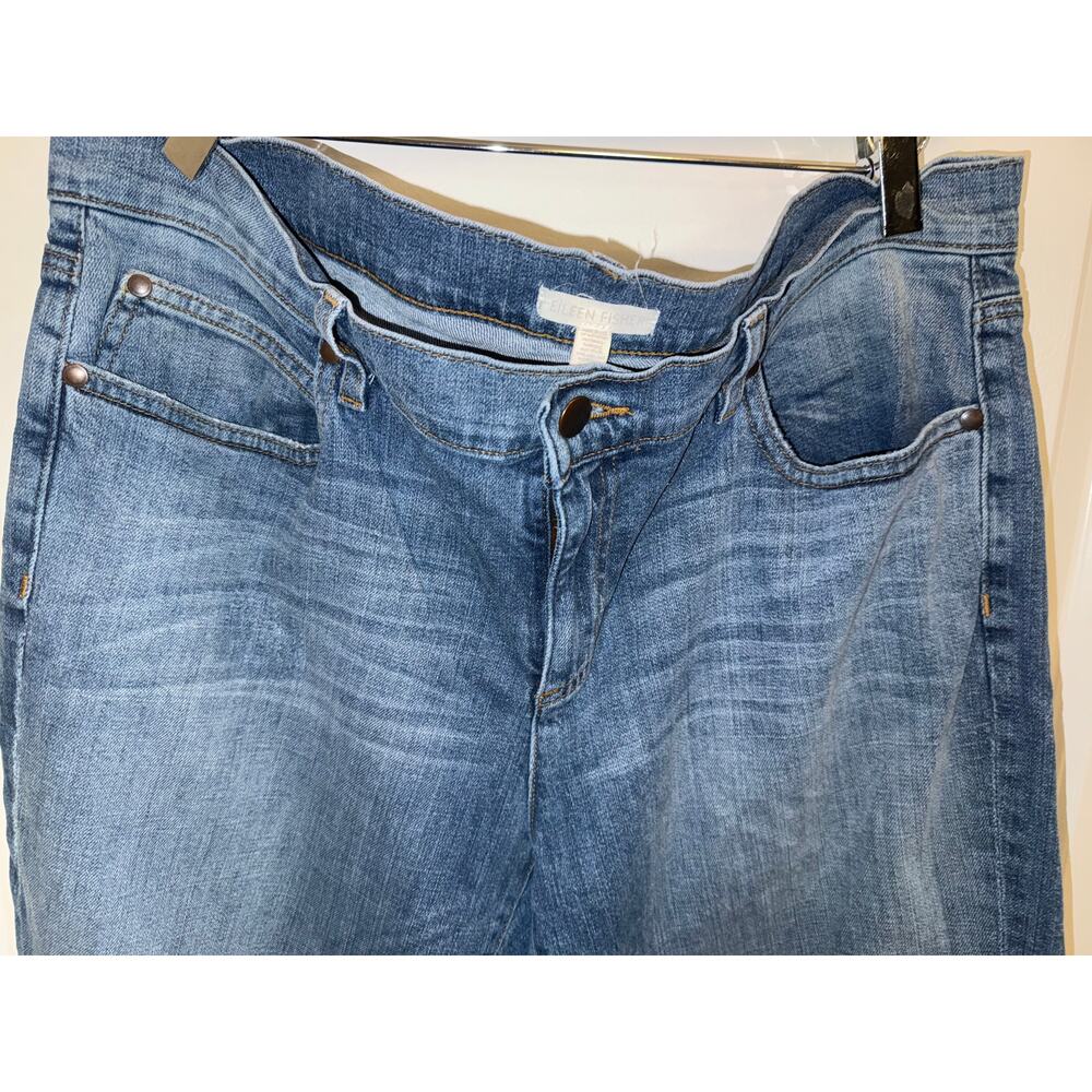 Eileen Fisher Jeans Women Medium Wash Straight Leg Minimalist Denim - Picture 11 of 14